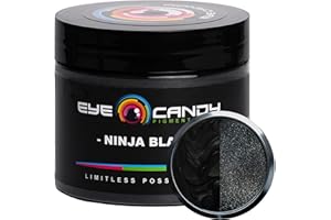 Eye Candy Pigments Premium Black Mica Powder - Ninja Black (50gr) - for Epoxy, Resin, Soap, Paint, Woodworking, Acrylic Pouring, Bath Bombs, Fishing Lures - DIY Arts and Crafts Additive