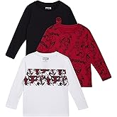 Marvel Spiderman Boys Shirts - 3 Pack Avengers Spidey and Friends Long Sleeve Graphic Tees for Toddler Little Boys and Kids