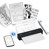 PRT Thermal Portable Printer Wireless for Travel, 203 DPI Inkless Bluetooth Support 8.5"x11" US Letter, A4, Compatible with i