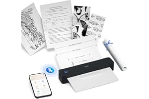 PRT Thermal Portable Printer Wireless for Travel, 203 DPI Inkless Bluetooth Support 8.5"x11" US Letter, A4, Compatible with i