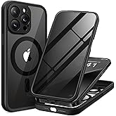 BERFY for iPhone 14 Pro Max Case, Compatible with MagSafe, Built-in Privacy Screen Protector and Camera Protection, Anti-Spy Full Body Shockproof Clear Phone Case for 14 Pro Max 6.7", Black