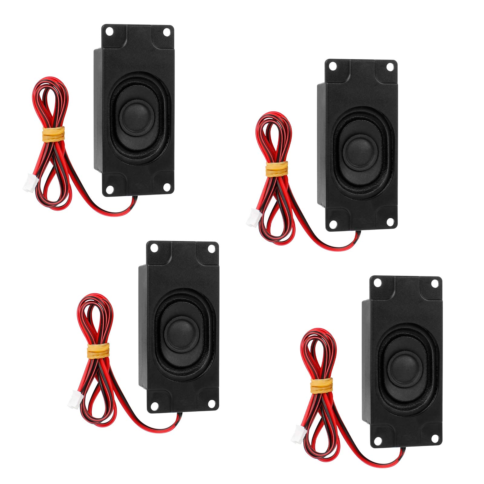LuluDa 4 PCS Speaker 3 Watt 8 Ohm Mini Speaker 8ohm 3w Loundspeaker Micro Linksys HDMI Speaker For Small Electronic Projects Advertising Machines LCD TV Monitors Black