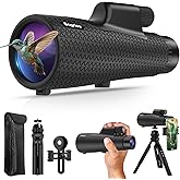 15×55 Monocular Telescope, HD High Powered with Tripod and Phone Adapter, BAK4 Prism, Waterproof & Fogproof, Lightweight for Bird Watching Hunting Hiking and Landscape Photography.