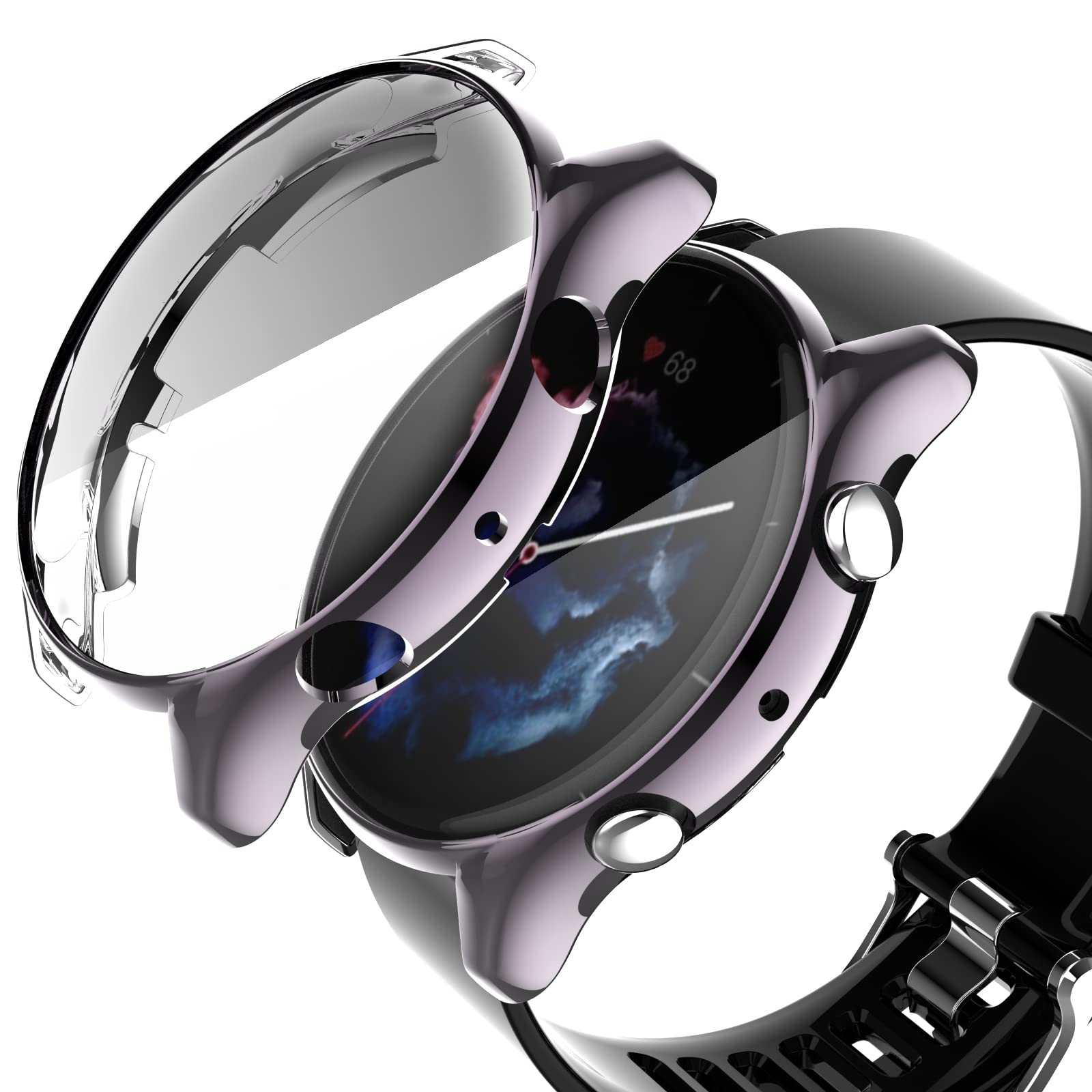 Miimall Case Compatible with Amazfit GTR 3/GTR 3 Pro, Shockproof HD Soft TPU Screen Protector Bumper Protective Shell All-Around Protective Case Cover for Amazfit GTR 3/GTR 3 Pro-Grey