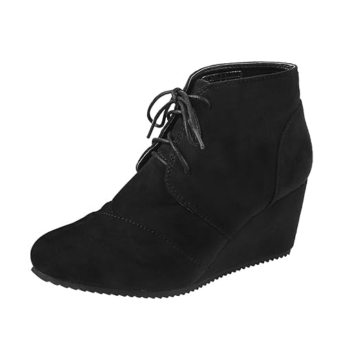 casual wedge booties