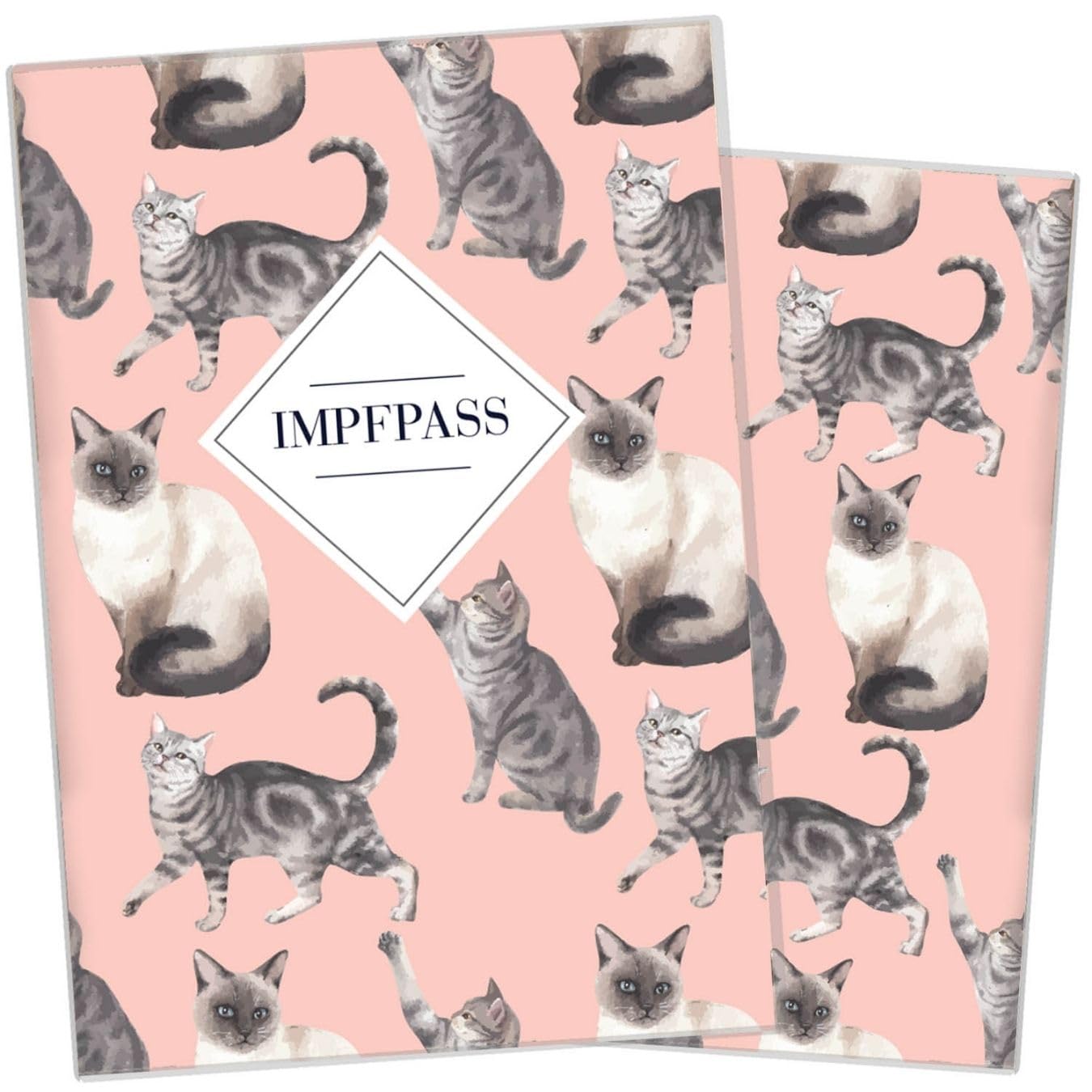 Wilhelm Fell Vaccination Certificate Cover for Animals, Personalised for Your Cat, Personal Gift Idea for Pet Owners, Protective Cover for the Vaccination Certificate for Dogs, Pets (Kitty)