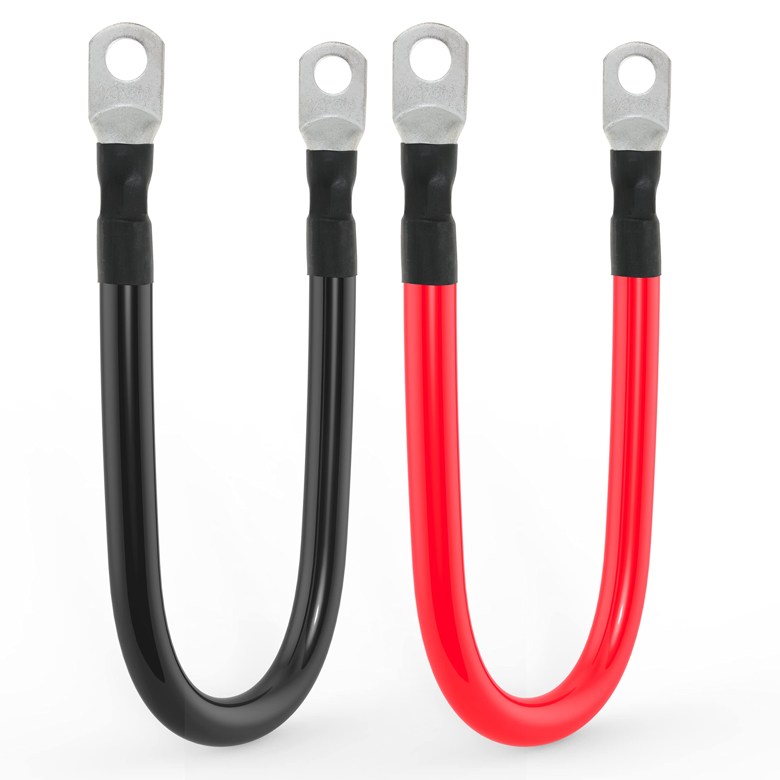 Photo 1 of 1/0 AWG Gauge Battery Cable Power Inverter Cables with 3/8 Inch lugs for Solar Marine RV Car Truck Tractor Motorcycle 2pcs (2FT)
