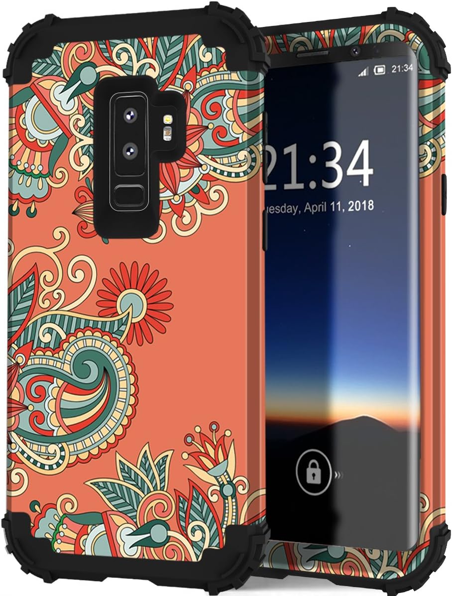 PIXIU Samsung Galaxy s9 Plus case Hybrid Rubber Full Body Shockproof Protective Phone Cover Case with Unique Pattern for Samsung Galaxy s9 Plus 2018 Released