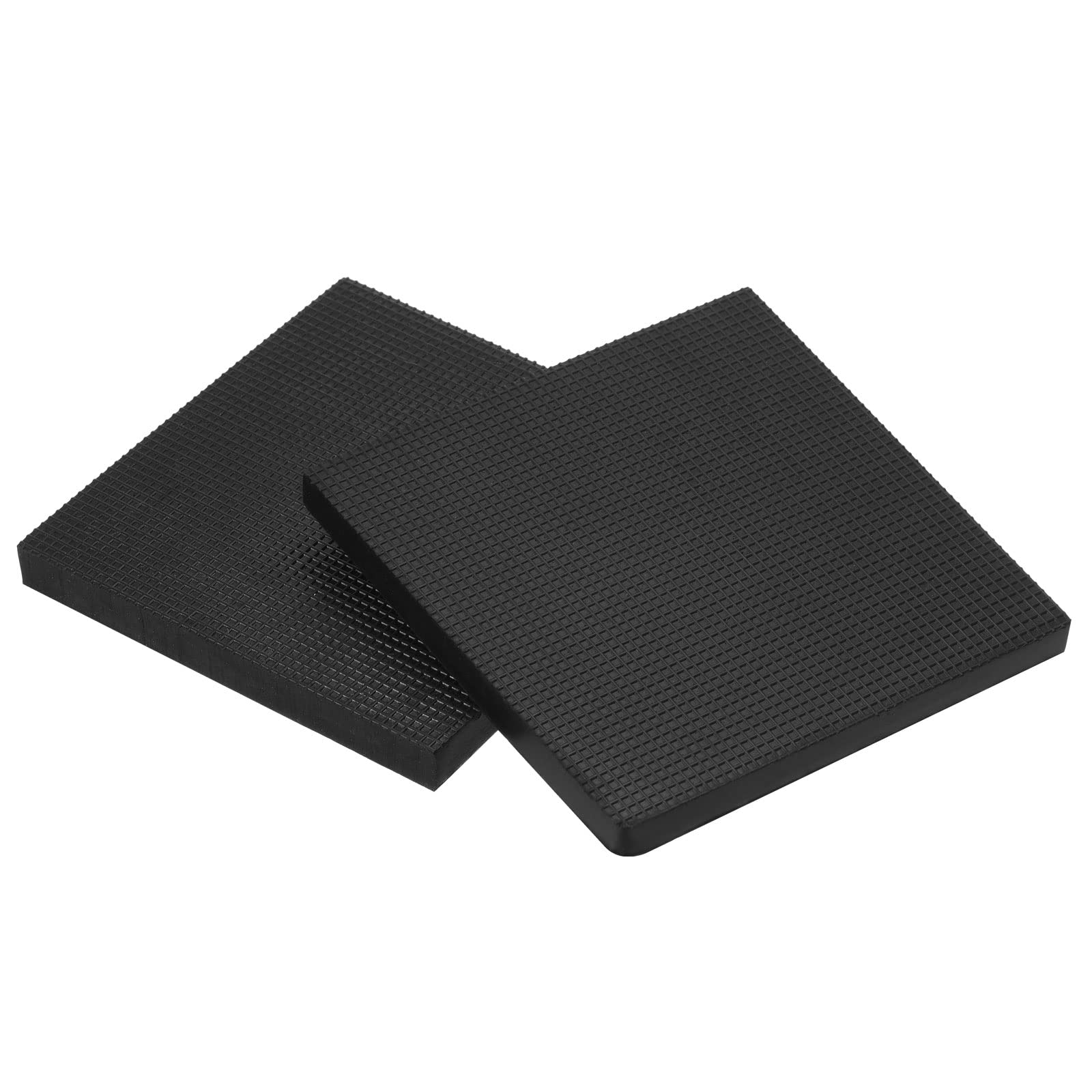 PATIKIL Bench Block 4"x4"x0.4", 2 Pack Rubber Square Stamping Nonslip Base for Jewelers Hammering, Shaping, Chasing, Flattening Metal, Black