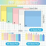 Hoiny Transparent Sticky Notes 650 Sheets Pastel See-Through Pad 5 Colors view 2