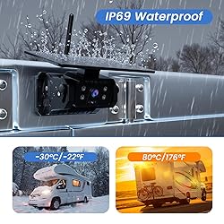 Magnetic Solar Wireless Backup Camera for Truck, 5