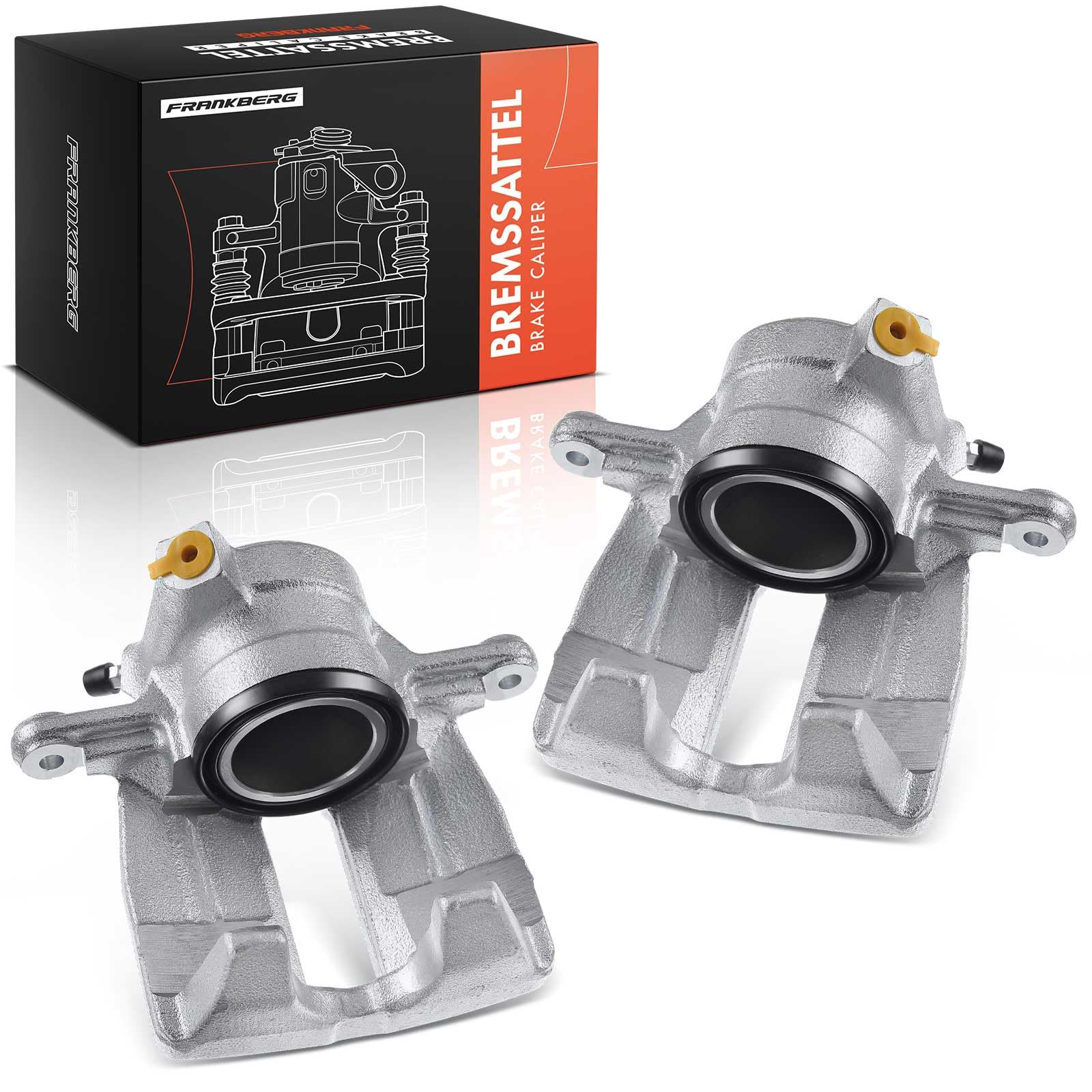 Frankberg 2x Brake Caliper Disc Brake Front Left Cast Aluminium Compatible with C-Class C-Class Coupe C-Class T-Model CLC-Class CLK CLK Cabriolet SLK Replace# 0034202383