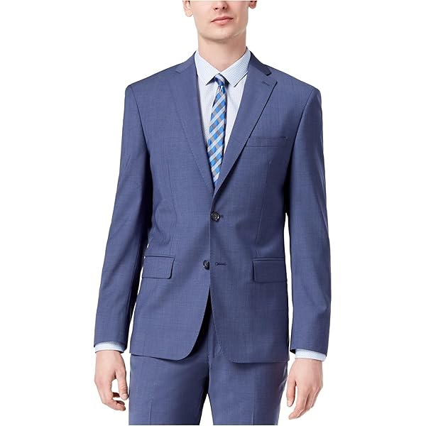 ジャケット O BIANI Two-button blazer DKNY Mens Neat Suit Two Button Blazer Jacket, Blue, 38 Long