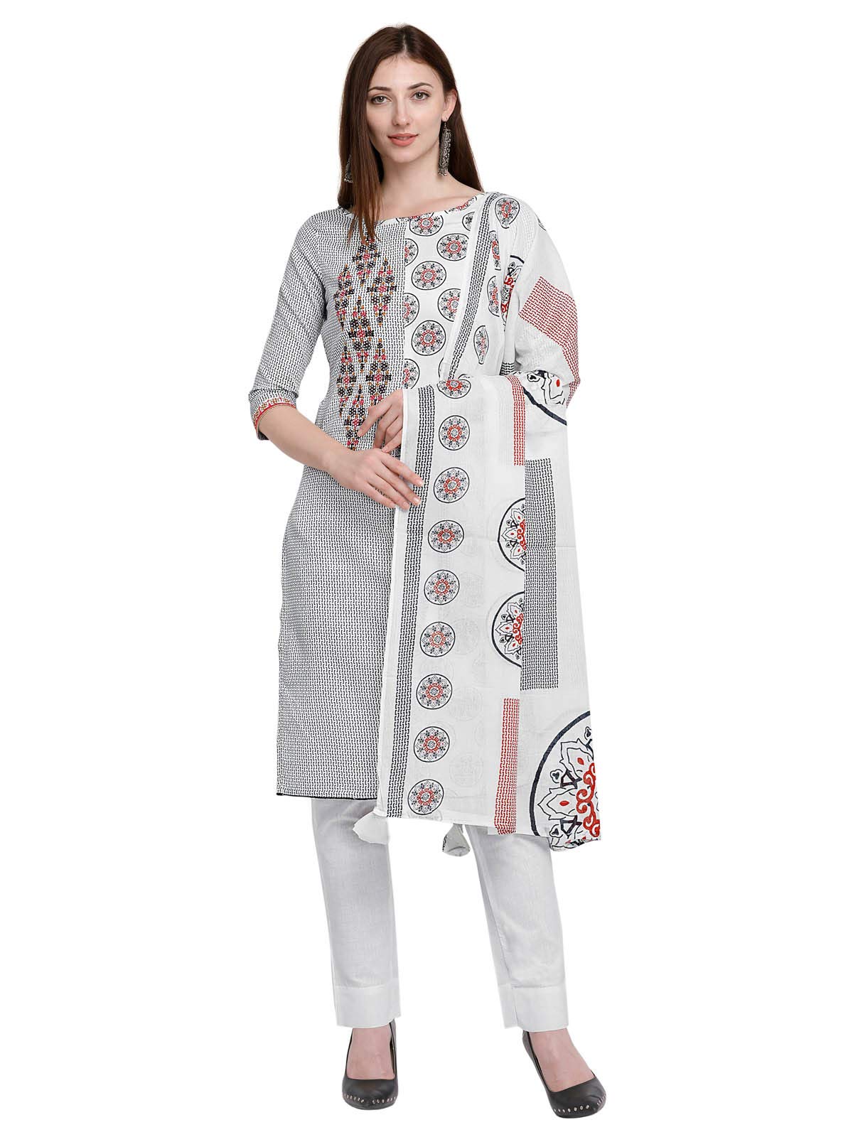Kanchnar Women's Cotton Unstitched Salwar Suit Material