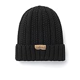 H.SeraMoose Cable Knit for Women Winter Warm Chunky Skull Cap Cold Weather Fleece Lined Thick Fold Cuff Beanie Hats 2026