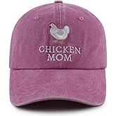 VIPCapz Chicken Mom and Chicken Dad Hat for Women Men, Funny Adjustable Cotton Embroidered Farm Hen Lovers Baseball Cap