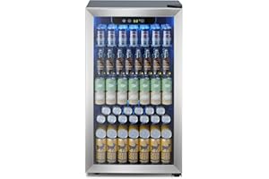 Electactic Mini Fridge 130 Can Beverage Refrigerator Cooler, 3.2 Cu.Ft Drink Fridge forSoda Wine Beer, Digital Temperature Co