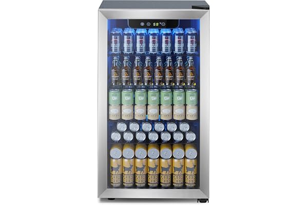 Electactic Mini Fridge 130 Can Beverage Refrigerator Cooler, 3.2 Cu.Ft Drink Fridge forSoda Wine Beer, Digital Temperature Control Cooler for Home, Dorm, Bar