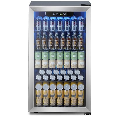 Electactic Mini Fridge 130 Can Beverage Refrigerator Cooler, 3.2 Cu.Ft Drink Fridge forSoda Wine Beer, Digital Temperature Control Cooler for Home, Dorm, Bar