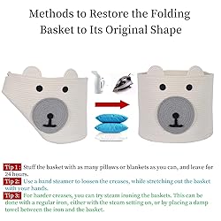InfiBay Toy Storage Basket with Cute Bear