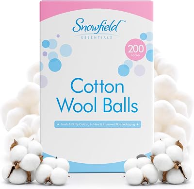 SOL 200pk Cotton Wool Balls - 100% Pure Cotton for Baby Care & Crafts