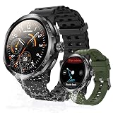 Ulefone Armor Watch Pro Military Smart Watches for Men, 1.50" AMOLED Corning Screen, 5ATM Waterproof MIL-STD-810H, 100+ Sports Modes/GPS/AI/Heart Rate/Sleep/SpO2 Monitor, Men's Fitness Tracker Watch