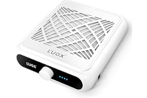 L'UGX Rechargeable Nail Dust Collector with 2 Reusable Filter, Professional Nail Vacuum Dust Collector Nail Tech Fan Extractor Powerful Suction Machine, Perfect for Home Salon Use
