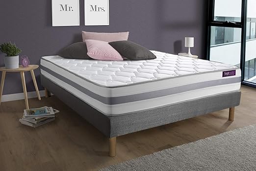 Colchón + somier Gris 90 x 190 Memo Spring muelles ensacados ...