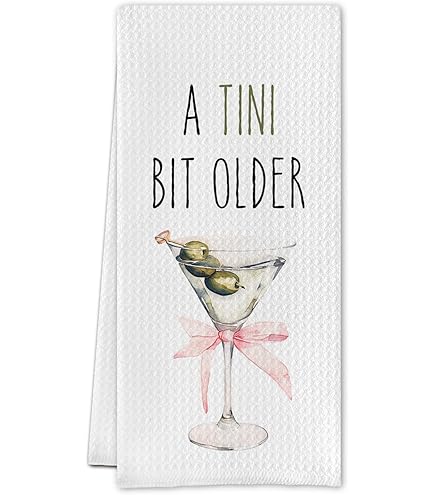 Whaline Dirty Martini Canvas Tote Bag With Pink Bow - 13.4x15.8 Inch Reusable Shopping Bag For Parties & Gifts