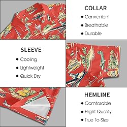 HUGLAZY Airplane Shirts for Men Aloha Island