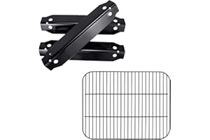 Hisencn Grill Replacement Parts for Dyna-Glo DGC310CNP-D, DGC310RNP-D, DGC310BNP-D, Porcelain Steel Heat Plates Tents, Cooking Grates Grids for Dyna-Glo 3-Burner Open Cart Propane Gas Grill