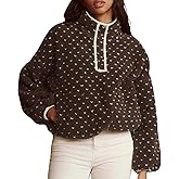 Hixiaohe Fleece Sweatshirt for Women Winter Long Sleeve High Neck Fuzzy Sherpa Pullover Jacket Warm Outerwear with Pockets