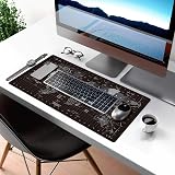 HGWALP Large Gaming Mouse Pad Black World Map 31.5 x 11.8 Inch Anti-Slip view 6