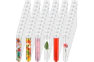 60PCS Plastic Test Tubes with Screw Caps,45ml Clear Sample Storage Tube Set for Bath Salt, Candy Storage, Party Favors, Scien