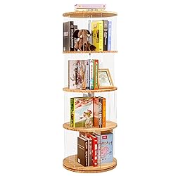 TAKEKIT Rotating Bookshelf, 360 Degree Revolving