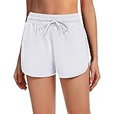 OBFUN Women's Athletic Shorts High Waisted Running Workout Black Sporty Spandex Dolphin Shorts for Gym Yoga Pockets 2.5"