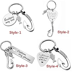 Kooer Personalized Fishing Keychain, Custom Fishing