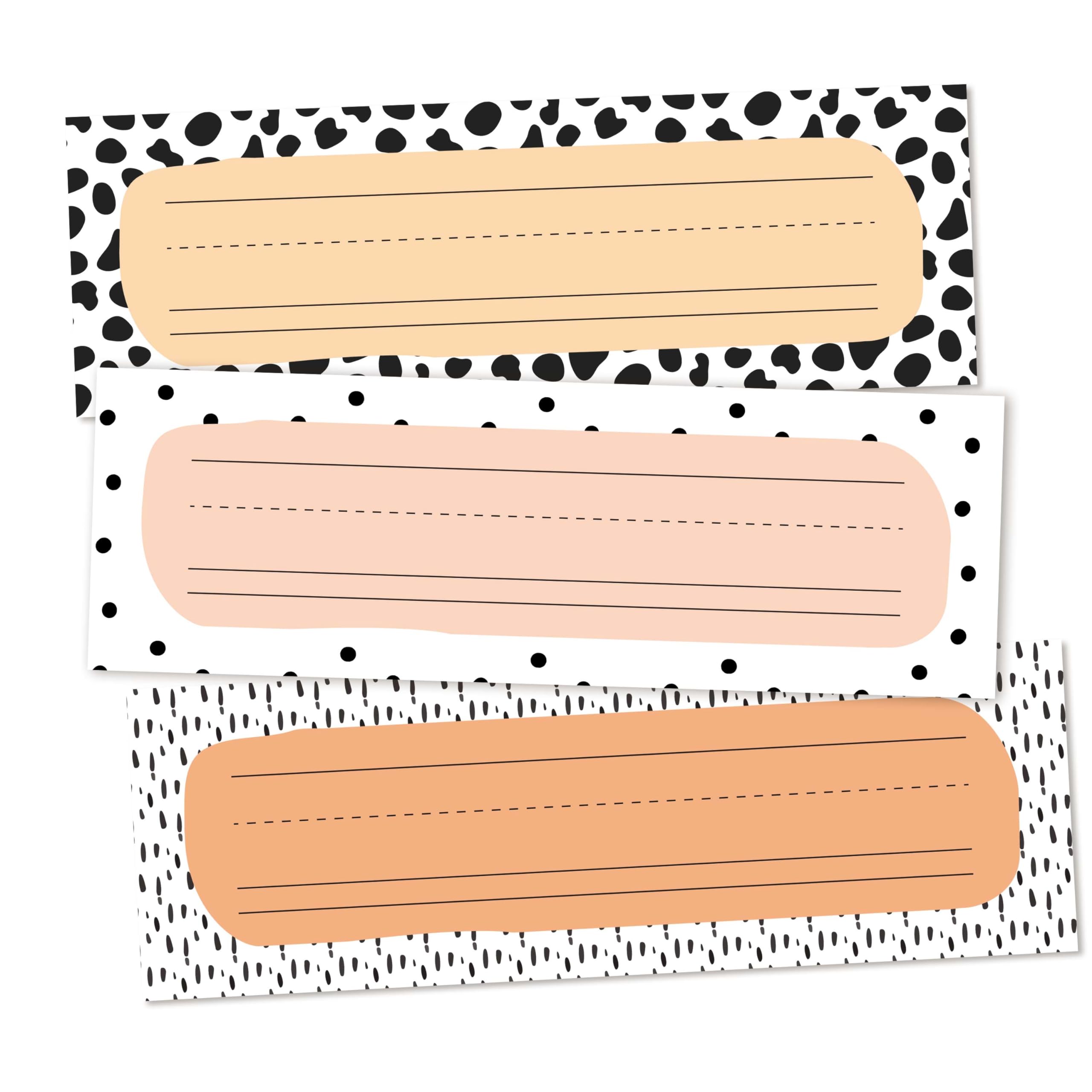 30 Name Tags for Classroom Cubbies, 3x9 in Cow