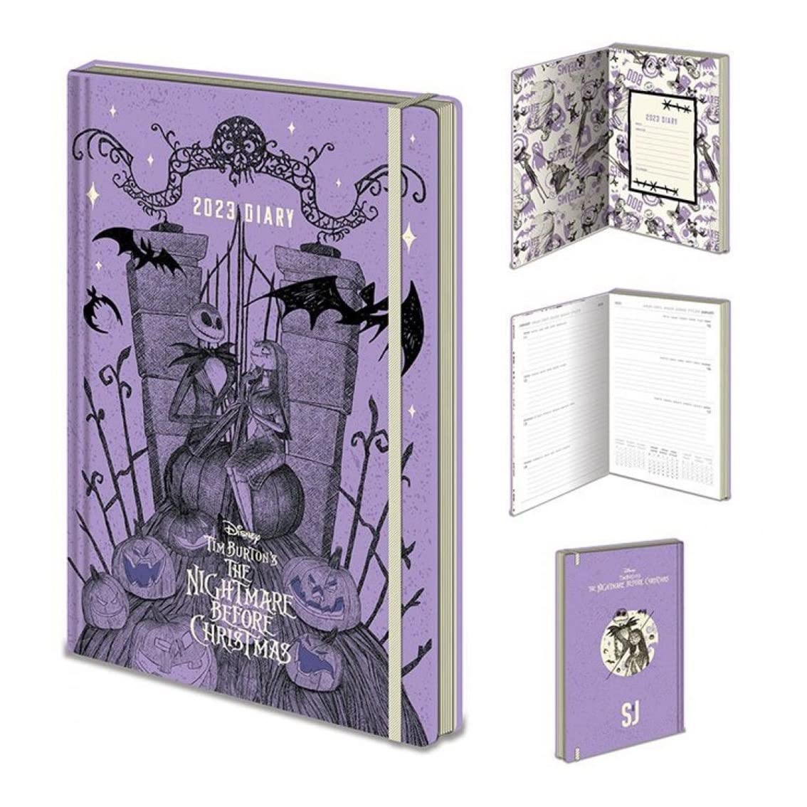 Pyramid International Nightmare Before Christmas Diary 2023, A5 Hard Cover, Week to a View Planner - Official Merchandise, SR74099, Multi-Colour