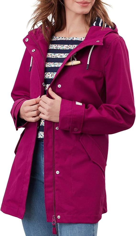Joules Women's Coast Mid Rain Jacket Amazon.co.uk Clothing