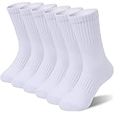 SeeyAN Kids Socks Boys Girls Athletic Cotton Crew Classic Black White Grey Childs Sport Socks 6 Pairs