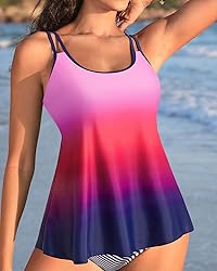 Womens Flowy Tankini Tops Only - Modest Bathing