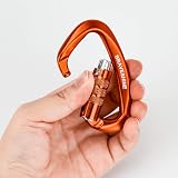2 Pack Carabiner Clip 12KN Auto Locking Twist Lock D Shape view 6