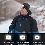 COTOP LED Beanie Hat USB Rechargeable 4 LED Headlamp Winter Knitted Black view 4