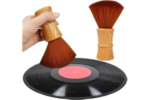 NOKIILS Vinyl Record Cleaner Brush, Anti Static Dust Remover with Fine Fiber Bristles, Wood Record Brush Accessories for Vinyl Albums LP CD Cartridge (Brown)