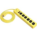 AmazonCommercial Heavy Duty Metal Surge Protector Power Strip, 1 PACK, Yellow