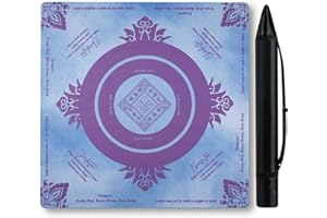 Wintogo Anti Slip Mahjong Mat with Rules, Noise Reduction American Mahjong Table Mat & Cover for Poker, Card, Board & Tile Games, 31.5 in X 31.5 inch((Blue)