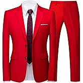 UNINUKOO Men's Suit Slim Fit 2 Button 2 Piece Suits for Men Party Formal Dress Solid Tuxedo Blazer Jacket Pants Set