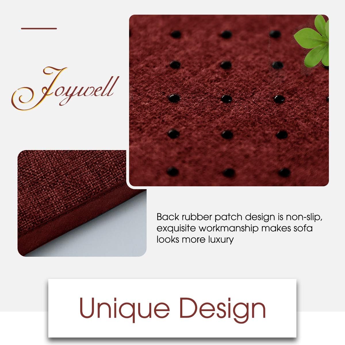 Joywell Linen Armrest Covers for Living Room Anti-Slip Sofa Arm Protector for Dogs, Cats, Pets Armchair Slipcover for Recliner with 4 Pockets for TV Remote Control, Phone, Set of 1, Burgundy: Kitchen & Dining