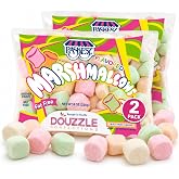 DOUzzle Kosher, Large Fruit Flavored Colored Soft Marshmallows for S&rsquo;mores, Roasting, Campfires, Hot Chocolate &amp; Baking, (8 OZ, 2 Pack), Nut Free, Gluten Free, Fat Free, Premium Fish Gelatin